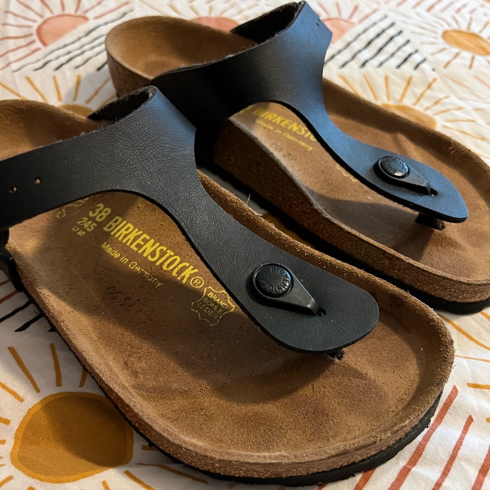 BIRKENSTOCK Gizeh Adult Birko Flor Sandal - Black 38